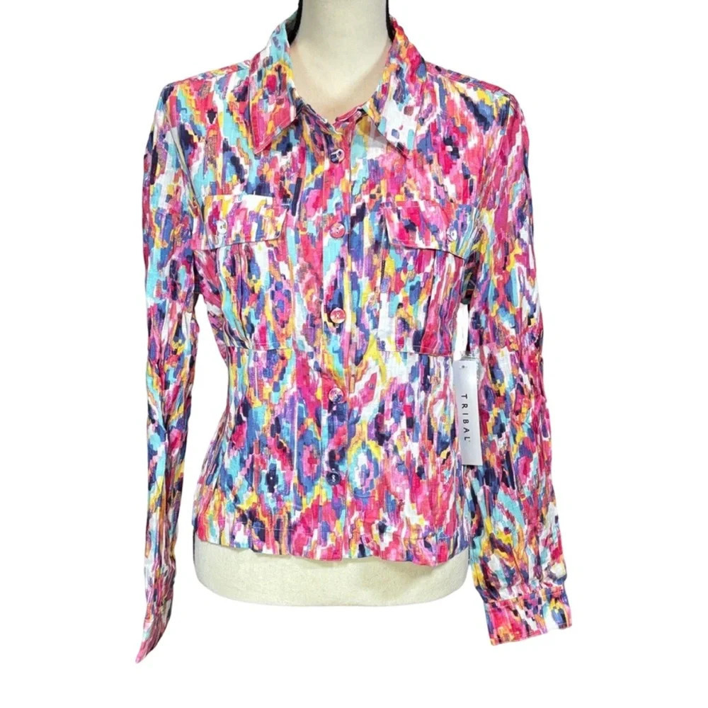 Tribal button down Shirt NWT